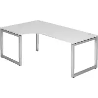 Hjh OFFICE PRO REGO 82 S - 200 x 120 höhenverstellbar Weiß/Silber