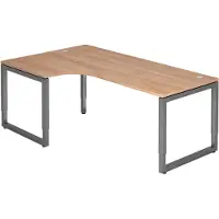 Hjh OFFICE PRO REGO 82 G - 200 x 120 höhenverstellbar Nussbaum/Graphit