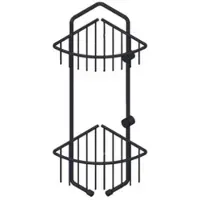 Giese Big-Set Duschkorb 30022-14 werkzeuglos abnehmbar, 2 Haken, 2 Körbe, schwarz matt