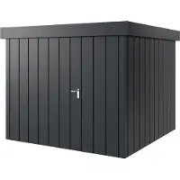 Hörmann , Metall-Gerätehaus "Juno" mit Flachdach, JFD10 - Modern, 262 x 262 cm (B x T), anthrazit, 1-flüglige Tür, Anschlag links