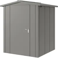 Hörmann , Metall-Gerätehaus "Juno" mit Satteldach, JSD2 - Design, 166 x 166 cm (B x T), graualuminium, 1-flüglige Tür, Anschlag links