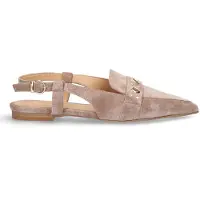 Manfield Taupefarbene Slingbacks aus Veloursleder | Größe 38