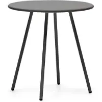 Natur24 Runder Gartentisch Montjoi 70 x 70 x 74 cm Stahl Grau Wohnaccessoire Ablage Neu