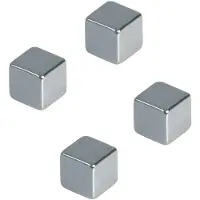 Franken Neodymmagnet (B x H x T) 10 x 10 x 10 mm Terning Sølv 4 stk HMN1010