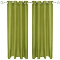 Arsvita 2er Pack Gardine Blickdicht Alessia mit Ösen 140x175cm grün