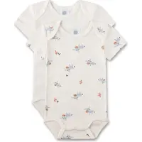 Sanetta Baby-Body kurzarm (Doppelpack) off-white Esel 92