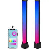 Gologi Smart Ambience Lighting - Tischleuchte - Monitorbeleuchtung - Schreibtischlampe - Gaming-Leuchte - Stimmungsleuchte - LED Bar - Ambilight für TV - Smart - Aluminium - 2er Set