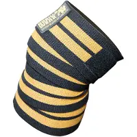 Gorilla wear Knee Wraps black/gold 2,5m / 98Inch