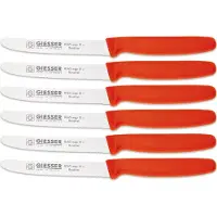 Giesser Universalmesser-Set, 6-teilig, Ideal zum Schneiden und Würfeln von Tomaten, Farbe: rot