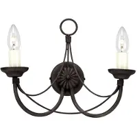 Elstead Lighting Elstead Carisbrooke Wandleuchte E14 2-fach Schwarz, UK