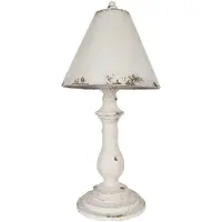 Clayre & Eef Tischlampe Ø 26x55 cm Weiß Eisen