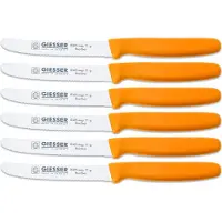 Johannes Giesser Messerfabrik Giesser Universalmesser-Set, 6-teilig, Ideal zum Schneiden und Würfeln von Tomaten, Farbe: gelb