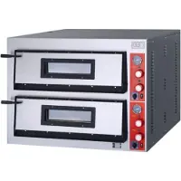 Stalgast GGF Pizzaofen mit zwei Kammern für 8 Pizzen à 360 mm, Vollschamott, 12 kW, 1010 x 850 x 750mm (BxTxH)