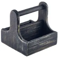 Genware Kleiner Schwarzer Tischkartenhalter Aus Holz