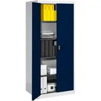 Mauser Aktenschrank entero BF6, aus Metall, abschließbar, 95 x 195 x 60 cm (B/H/T), blau / lichtgrau