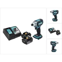 Makita DTS 141 RG Akku Impulsschrauber 18 V 40 Nm 1/4" Brushless + 2x Akku 6,0 Ah + Ladegerät