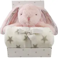 CarloBaby Fleecedecke und Kuscheltier Kaninchen, Rosa