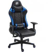 Kraken Chairs Helios Bürostuhl Ergonomisch, Schreibtischstuhl, Drehstuhl, Gaming Sessel, Gamingstuhl, bis zu 130 kg, Schwarz/Blau