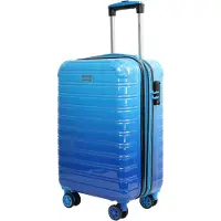 Blade Erweiterbares Handgepäck - Hartschalen Koffer Trolley - Leichter Reisekoffer aus ABS+PC mit TSA Schloss-4 Spinner Räder Koffer-Rollkoffer-BLAU M