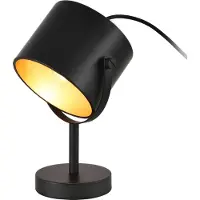 Lux.pro Tischleuchte Farstorp 1 x E27 Tischlampe Leuchte Nachttischlampe Metall Schwarz