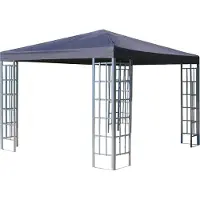 Quick Star Rank Pavillon 3x3m Metall Garten Partyzelt Anthrazit RAL 7012