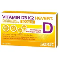 Hevert Arzneimittel GmbH & Co. KG Vitamin D3 K2 Hevert plus Calcium und Magnesium 1.000 I.E., 60 St. Kapseln