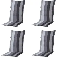 Madison - Gartenstuhlauflage High Back Victoria grau - Ca. 123x50 cm - 4er-Set