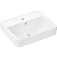 Hansgrohe Xanuia Q Handwaschbecken 500/390 mit Hahnloch und Überlauf, SmartClean