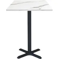 Restootab - Stehtisch Dina 60x60cm Dekor weißer Marmor