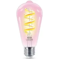 Philips Smart Lighting Philips Smarte LED RGB Filament-Lampe ST64, E27, 470 lm, Wi-Fi/Bluetooth, Wi-Fi 4 (802.11n), 802.11b, 802.11g, LED, E27, ST64, Multi