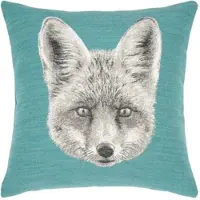 PAD Dekokissen "MOO", blau (turquoise), B:45cm L:45cm, Baumwolle, Dekokissen_Sitzkissen_Kissenhüllen, Dekokissen, Made in Europe, Kissenhülle ohne Füllung, 1 Stück, Tiermotiv, 45x45 cm