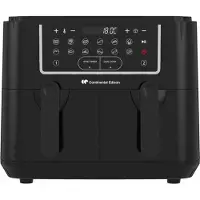 Continental Edison Ölfreie Heißluftfritteuse – RFRSH24002CB – 9 l – Doppelschalen – 2400 W – Schwarz