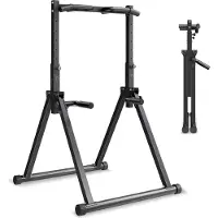 StarTech.com Klimmzug- und Dip-Station - Faltbarer Kraftturm - 150 kg Tragkraft - 9-fach Höhenverstellbar - Stabile Dreiecksstruktur - Robustes Stahlrohr - Für Arm- und Rückentraining - Schwarz