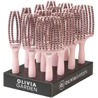 Olivia Garden Fingerbrush Boar&Nylon Display Pastel Pink 12st