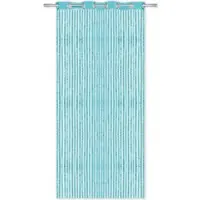 Arsvita Fadenvorhang Trennvorhang Dekoschal Gardine Metall-Optik Ösen 140 cm x 250 cm Türkis