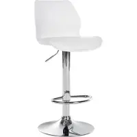 DELUKE Barhocker BOSEN - Stoff Weiß 39x42x82 cm | Barstuhl Höhenverstellbar Mit Lehne Drehbar Tresenhocker Tresenstuhl Kneipenhocker Kneipenstuhl
