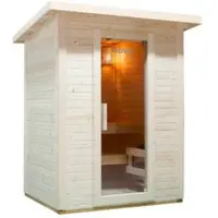 HOME DELUXE - Outdoor Saunahaus TALO M - für 2 Personen, Holz: Fichtenholz - inkl. Saunaofen und Saunazubehör I Gartensauna, Außensauna, Sauna