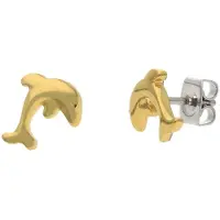 Boccia 05090-02 Kinder-Ohrstecker Titan Ohrringe Delfin Goldfarben