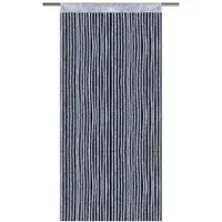Arsvita Fadenvorhang Fadengardine Gardine Vorhang Metall-Optik 140 cm x 250 cm Stangendurchzug Silber