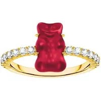 Thomas Sabo - TR2459-414-10-58 - Ring - 925er Silber - Damen - Goldbär rot - Weite 58