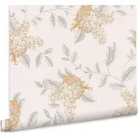 Laura Ashley Vliestapete "Portland Fern Apricot" geblümt glatt 10mx52cm (ca. 5m2)