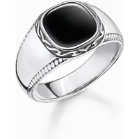 Thomas Sabo Herrenring TR2388-641-11-66 Sterling Silber geschw. - Onyx - Zirkonia - Gr. 66