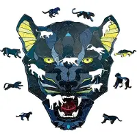 NICE-IDEA Buntes Holzpuzzle - Panther 28 x 31 cm