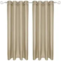 Arsvita 2er Pack Gardine Blickdicht Alessia mit Ösen 140x175cm taupe hell