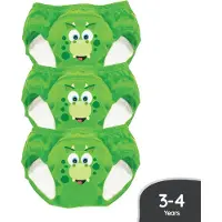 My Carry Potty Dinosaurier Töpfchen-Trainingshosen 3er-Pack, Grün, 3-4 Jahre