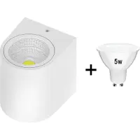 Braytron Außenwandleuchten Wandlampen Weiß- Model-K + 1x Leuchtmittel Warmweiß