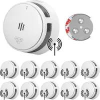 SAVS S10-W Drahtlos vernetzbarer Rauchmelder - 10 Rauchmelder mit Magnetbefestigung - LinkSmart - 10 Jahre Batterie - Optionales WLAN