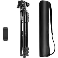 Puluz Aluminum Live Selfie Tripod with 3D Head and Phone Holder (Black)