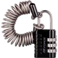 Force Lock Small 2 Spiral Codeschloss Länge 120 cm Durchmesser 3 mm schwarz 49109
