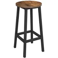 Begryf Barhocker dunkelbraun 65 cm hoch Küchenhocker Stehhocker Holz Sitz Metallgestell Vintage Industrial